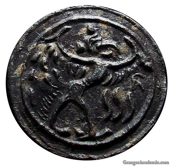 Bronze tin with deer motif from Óc Eo