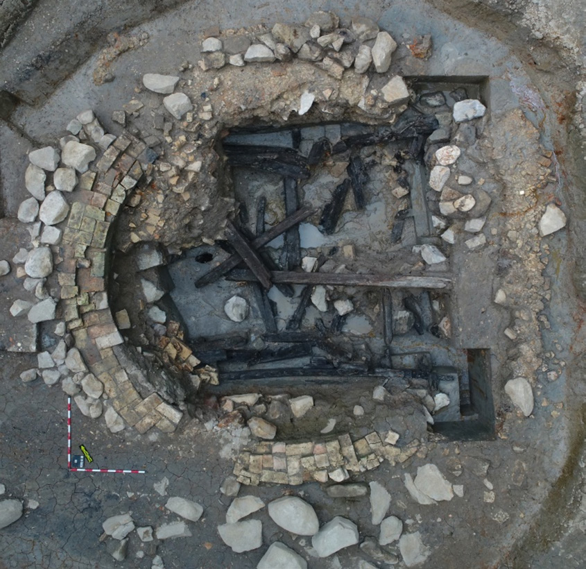 Circular brick well at Go Giong Cat site 2019-2020