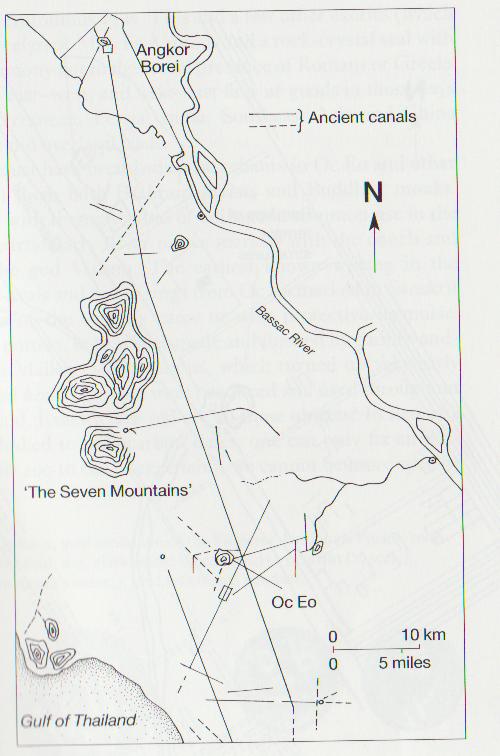 Ancient canal at Óc Eo connecting to Angkor Borei