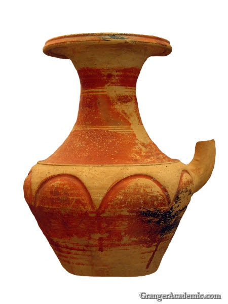 Decorated terracotta kendi vessel from Óc Eo